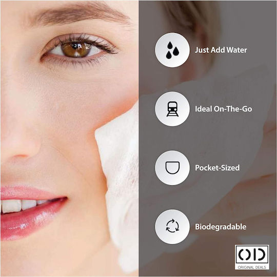 Compressed Disposable Wet Wipes Hypoallergenic Biodegradable Facial Body Hygiene Babies Children Adults Dermatologically Tested Set 100 Pieces Original Deals