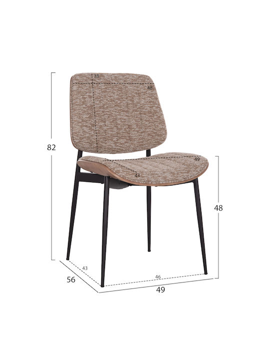 Conti Stühle Speisesaal Black, Brown 2Stück 49x56x82cm