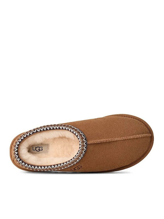M Tasman Men's Leather Slippers Brown
