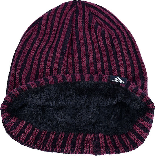 Beanie Männer Fleece Beanie Gestrickt in Burgundisch Farbe