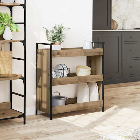 vidaXL Ραφιέρα Κουζίνας Ξύλινη 3 Θέσεων Καφέ 70x30x82cm