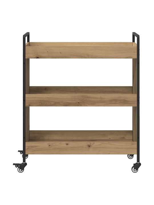 vidaXL Ραφιέρα Κουζίνας Ξύλινη 3 Θέσεων Καφέ 70x30x82cm