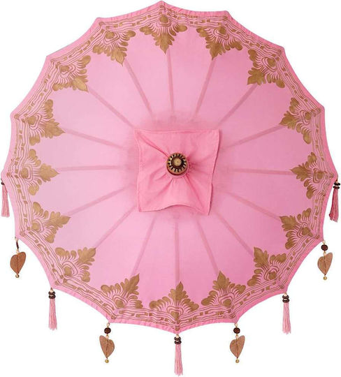 Round Wooden Pink Garden & Terrace Parasol Φ2.6xH2.6m