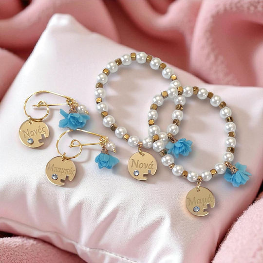 The Art of Beading Christening Charm Pin Metal Light Blue 2 Pieces