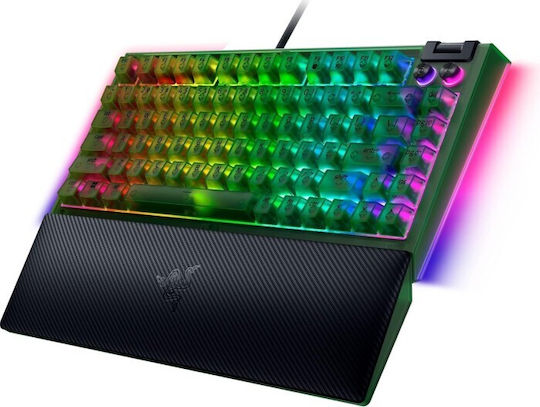 Razer BlackWidow V4 Gaming Mechanische Tastatur 75% mit Razer Orange Schaltern und RGB-Beleuchtung (Englisch US) Phantom Green Edition