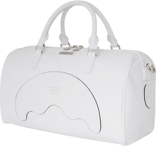 Sprayground Duffle Σακ Βουαγιάζ Λευκό από Δερματίνη Μ32xΠ15xΥ24εκ.