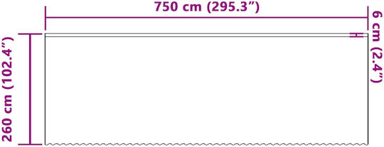 vidaXL Κουρτίνα Παραθύρου με Τρέσα Λευκή 750x260εκ.