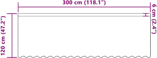 vidaXL Κουρτίνα Παραθύρου με Τρέσα Λευκή 300x120εκ.