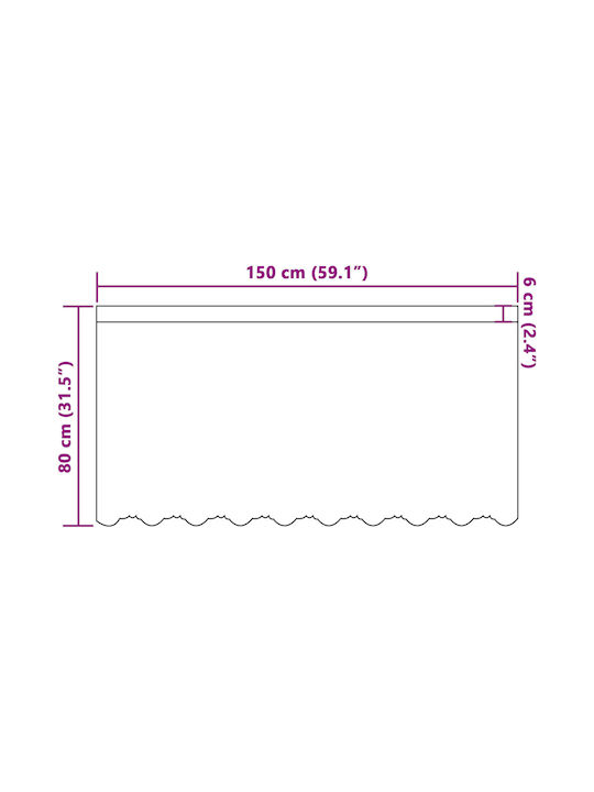 vidaXL Κουρτίνα Παραθύρου με Τρέσα Λευκή 150x80εκ.