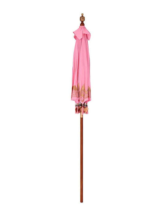 Round Wooden Pink Garden & Terrace Parasol Φ2.6xH2.6m