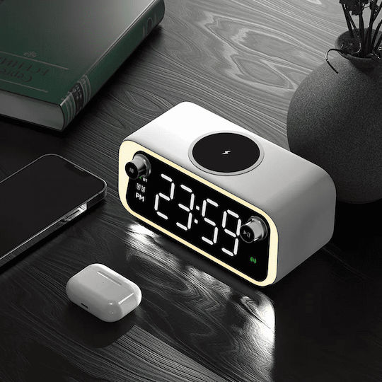 Ceas De Masă Digital Led Cu Ceas Deșteptător Radio Și Încărcare Wireless