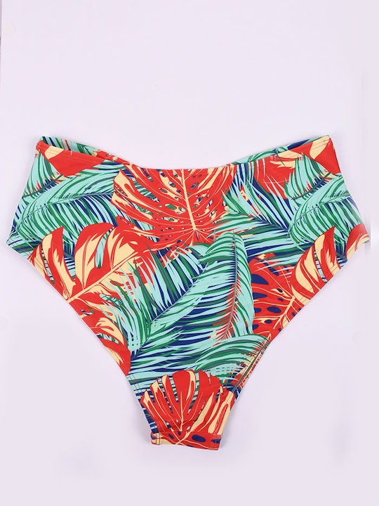 Bikini Set High Waist Floral Coral
