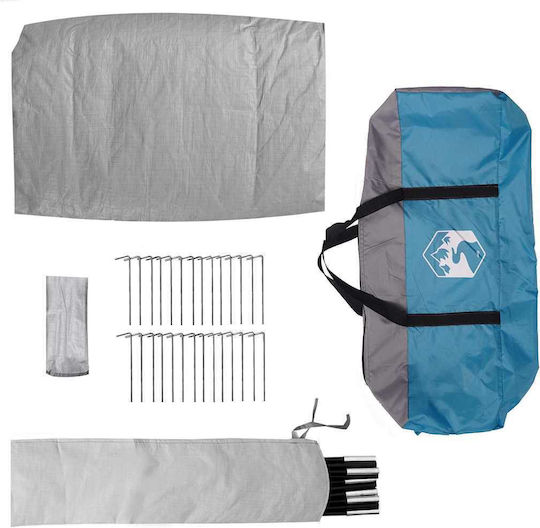vidaXL Καλοκαιρινή Σκηνή Camping Teepee Μπλε 383x338x217εκ.