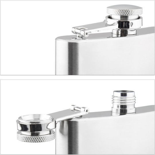 Set 7 Piese Flask Sticlă Metalică 200 Ml 4 Pahare de Shot din Oțel Inoxidabil Husă pentru Alcool
