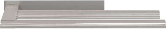 vidaXL Стелаж Баня Единична Подов със закопчалка за обръч и примка ​40x9см Inox Сребрист