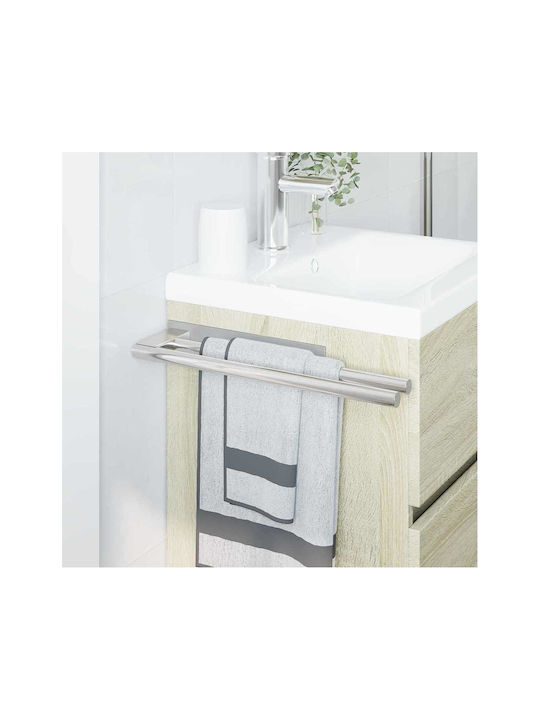 vidaXL Single Wall-Mounted Bathroom Shelf Unit ​40x9cm Inox Silver