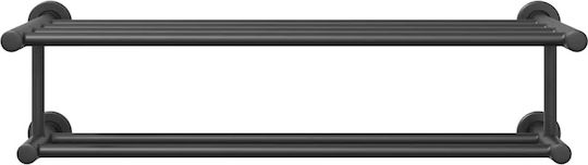 vidaXL Single Wall-Mounted Bathroom Shelf Unit ​61x23cm Inox Black