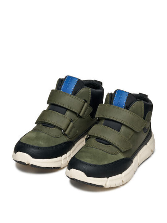 Flexyper Kids Sneakers High with Hoop & Loop Closure Khaki