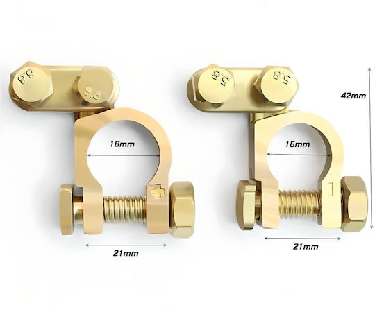 Brass Battery Clamps 6v 12v 24v Set