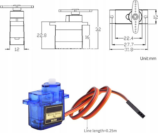 Rosfix Σερβο Tower Pro Sg90 9g Arduino Avr