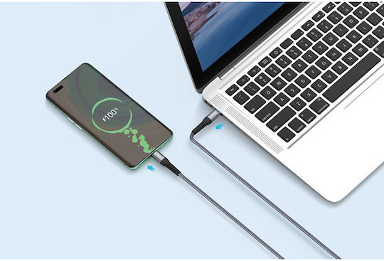 Riversong USB 2.0 Cable USB-C male - USB-C 100W Γκρι 1.2m CT50