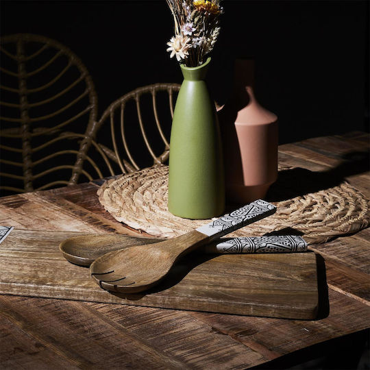 The Home Deco Factory Σετ Ξύλινων Εργαλείων Σερβιρίσματος Καφέ