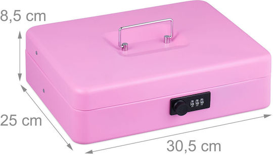Money Box Banknotes Coins Relaxdays 8.5 x 30.5 x 25 cm Pink