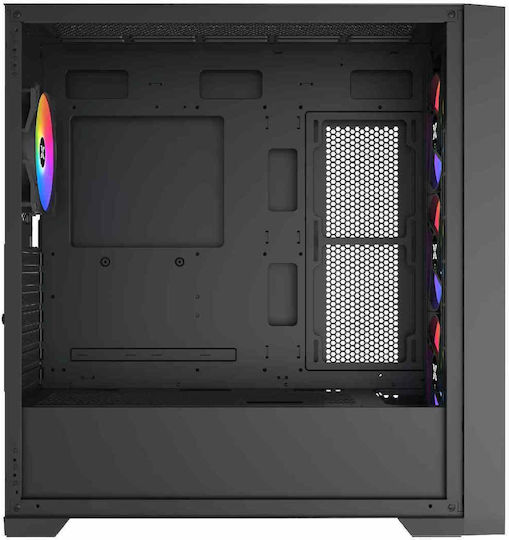 Xigmatek Master X II Геймърско бюро Midi Tower Компютърна кутия със страничен прозорец Черен