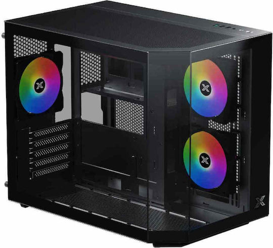 Xigmatek Cubi M Gaming Mini Tower Κουτί Υπολογιστή με Πλαϊνό Παράθυρο και ARGB Φωτισμό Μαύρο