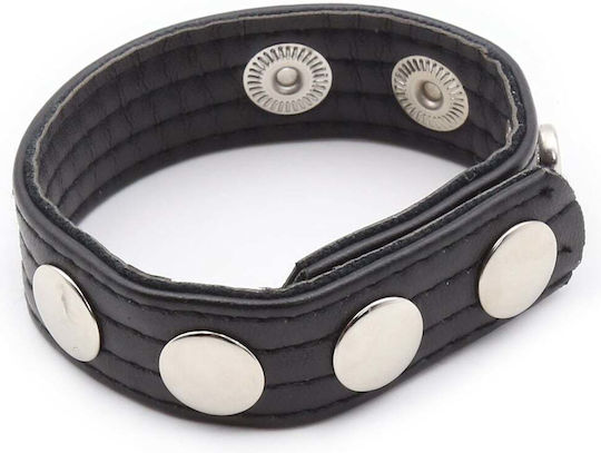 Adjustable Leather Cock Ring Snap Closure