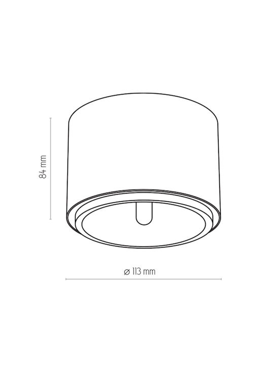 TK Lighting Μονό Σποτ με Ντουί AR111 σε Μαύρο Χρώμα