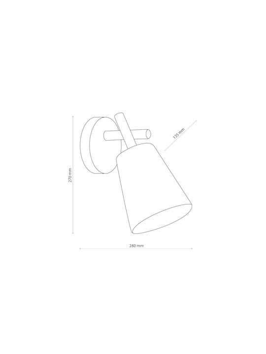 TK Lighting Vaio Μονό Σποτ με Ντουί E27 σε Μπεζ Χρώμα