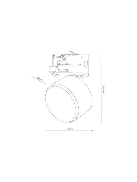 TK Lighting Μονό Σποτ με Ντουί GX53 σε Μαύρο Χρώμα