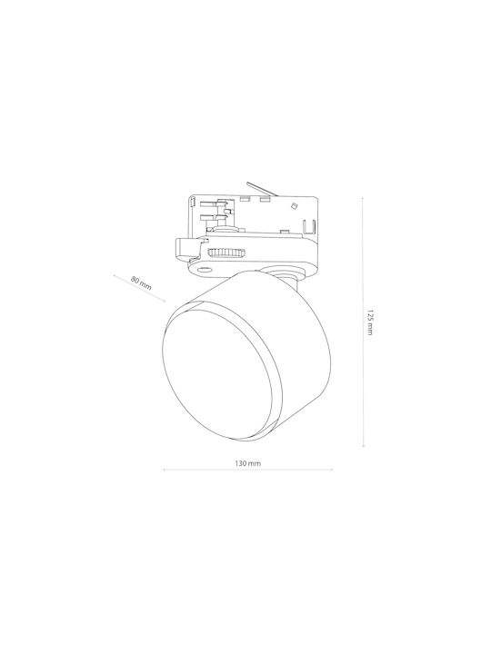 TK Lighting Μονό Σποτ με Ντουί GX53 σε Λευκό Χρώμα
