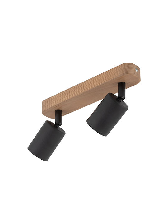 TK Lighting Double Spot with Socket GU10 in Black Color