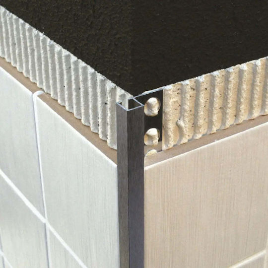 Genesis Aluminium Fliesenprofil Tdp100.91 Höhe 10mm Breite 10mm Länge der Stange 2.5m 91 Helles Silber