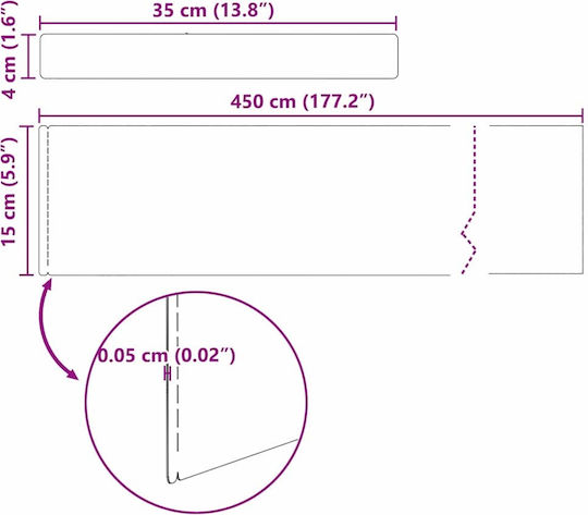 vidaXL Метална Градинска Жива Оградка в Сребрист Цвят 15см x 4.5м
