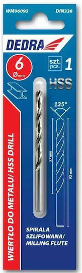 Dedra Set of 2 Drills HSS with Cylindrical Shank for Metal