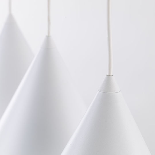 TK Lighting Pendant Light White Rail 75cm