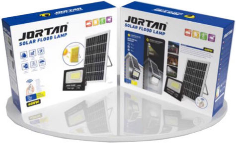 Jortan Στεγανός Ηλιακός Προβολέας LED 400W Ψυχρό Λευκό με Τηλεχειριστήριο IP66