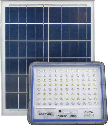 Jortan Στεγανός Ηλιακός Προβολέας LED 400W Ψυχρό Λευκό με Τηλεχειριστήριο IP66