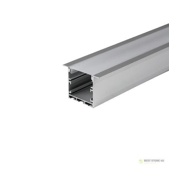 V-TAC Gemauert Aluminiumprofil für LED-Streifen mit Opal Abdeckung 200x5x3.5cm