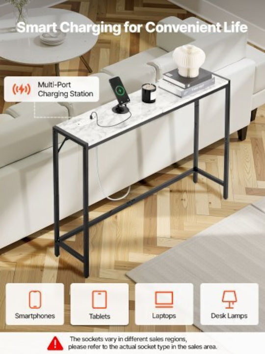 Κονσόλα Μεταλλική με Μαρμάρινη Επιφάνεια Marble Μ110xΠ23.9xΥ74.2εκ.