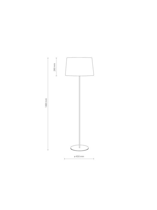 TK Lighting Maja Floor Lamp H148xW45cm. with Socket for Bulb E27 White