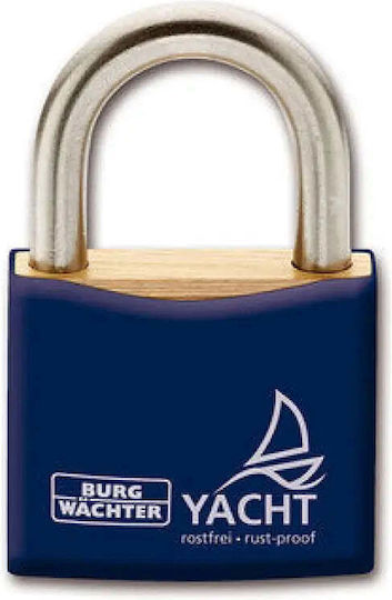Burg Wachter Steel Padlock Brass with Key 40mm Blue