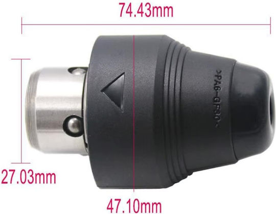 Mandrină cu autoblocare Sds-plus Quickhold Pro 74 – Burghiu cu percuție 30 mm Bosch Gbh 2-26 Dfr 4-32 Dfr Sds Sds-plus Înlocuire Premium