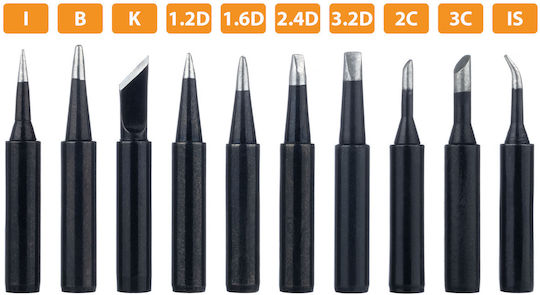 Set Black Soldering Tips 900m I-b-k-1.2d-1.6d-2.4d-3.2d-2c-3c-is Long-life Type 10pcs