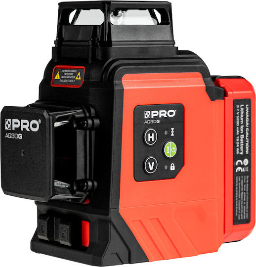 Profindustry Pro Περιστροφικό Αλφάδι Laser Πράσινης Δέσμης με Εύρος Εργασίας 30m