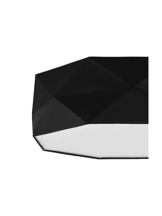 TK Lighting Kantoor Ceiling Mount Light 52cm Black with Socket E27