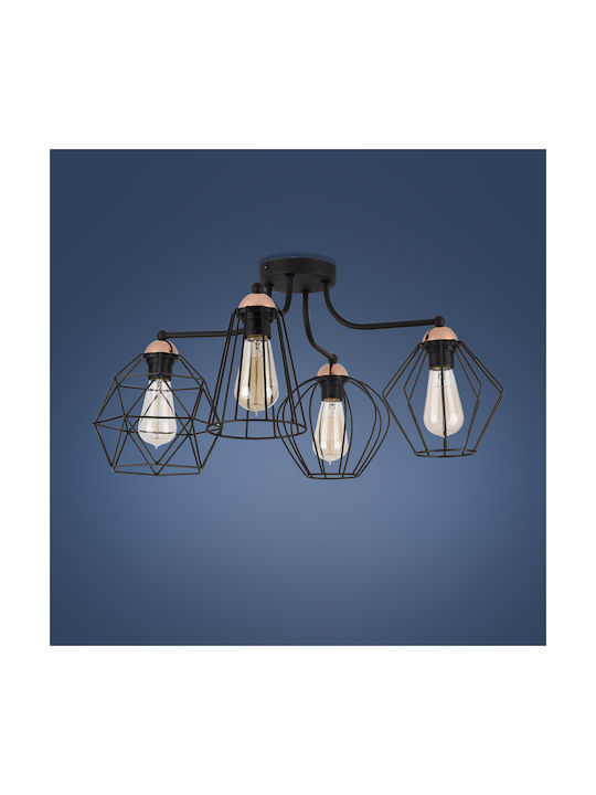 TK Lighting Galaxy Deckenleuchte 60cm Schwarz mit Fassung E27